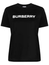 Logo Print Crew Neck Cotton Short Sleeve T-Shirt Black - BURBERRY - BALAAN 2