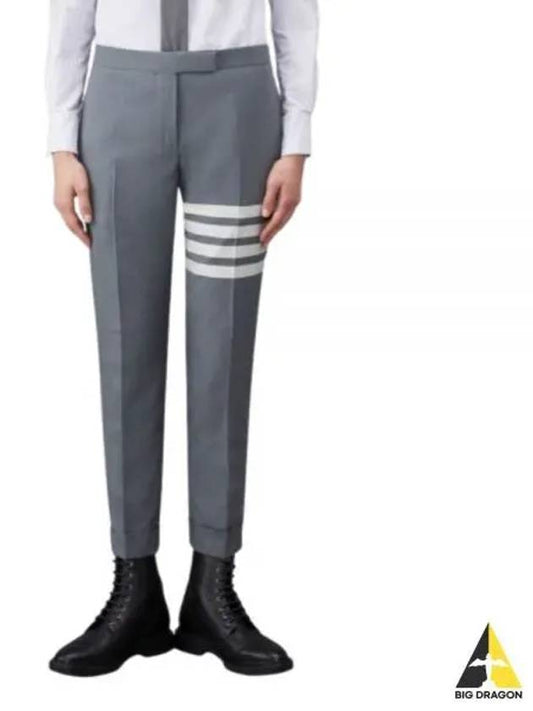 Men's Plain Weave 4 Bar Low Rise Skinny Straight Pants Grey - THOM BROWNE - BALAAN 2