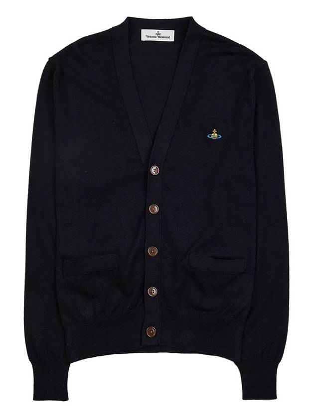 ORB Logo V-Neck Cardigan Black - VIVIENNE WESTWOOD - BALAAN 11