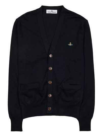 ORB Logo V-Neck Cardigan Black - VIVIENNE WESTWOOD - BALAAN 2