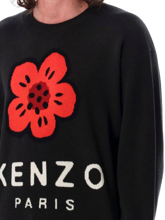 Boke Flower Crew Neck Knit Top Black - KENZO - BALAAN 4