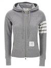 Engineered 4-Bar Stripe Loopback Jersey Knit Zip Up Hoodie Light Grey - THOM BROWNE - BALAAN 2