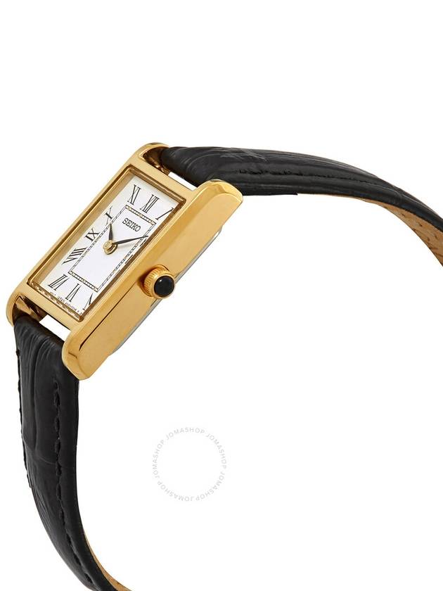 Seiko Quartz White Dial Black Leather Ladies Watch SWR054 - SEIKO - BALAAN 2