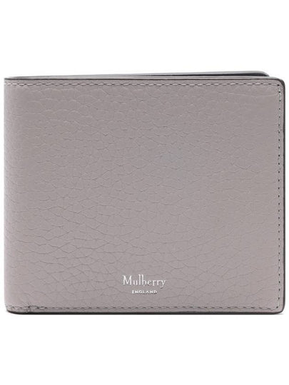 Men's Embossed Logo Calf Leather Half Wallet Grey - MULBERRY - BALAAN 2