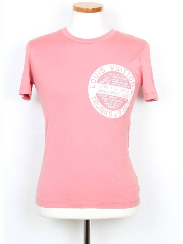 Stamp Short Sleeve T Shirt Pink S - LOUIS VUITTON - BALAAN 1