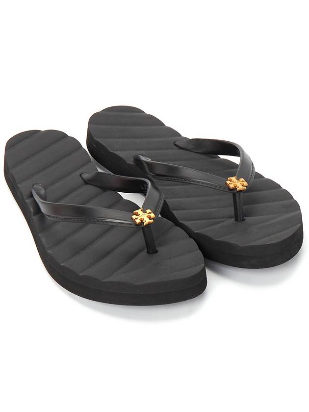 Kira Logo Flip Flops Black - TORY BURCH - BALAAN 4