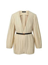 Draped Pinstripe Jacket Ecru - LOUIS VUITTON - BALAAN 2