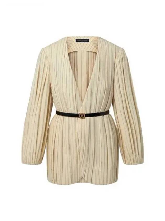 Draped Pinstripe Jacket Ecru - LOUIS VUITTON - BALAAN 2