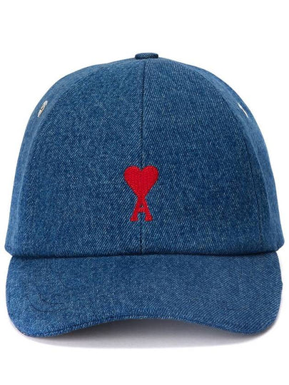 Embroidered Logo Denim Ball Cap Blue - AMI - BALAAN 2