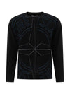 Jacquard Signature Big Logo Pullover Knit Top Black - STONE ISLAND - BALAAN 1