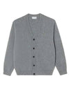 Men's Basic V-Neck Cardigan Melange Grey - LACOSTE - BALAAN 1