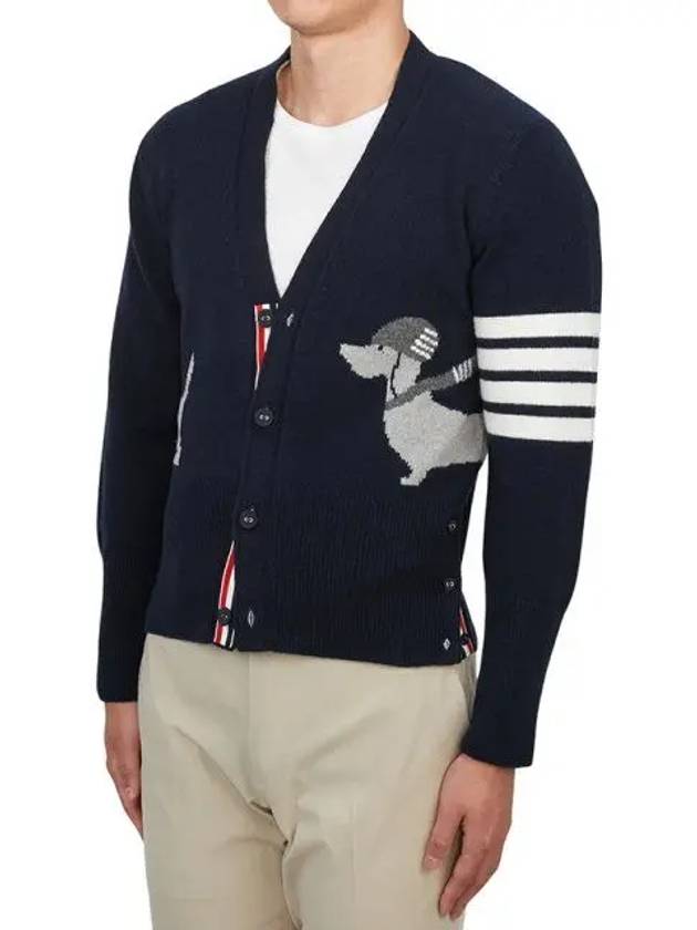 Hector 4 Bar Stripe Cardigan Black - THOM BROWNE - BALAAN 4