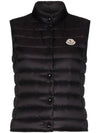 Women's Liane Logo Patch Padded Vest Black - MONCLER - BALAAN 2