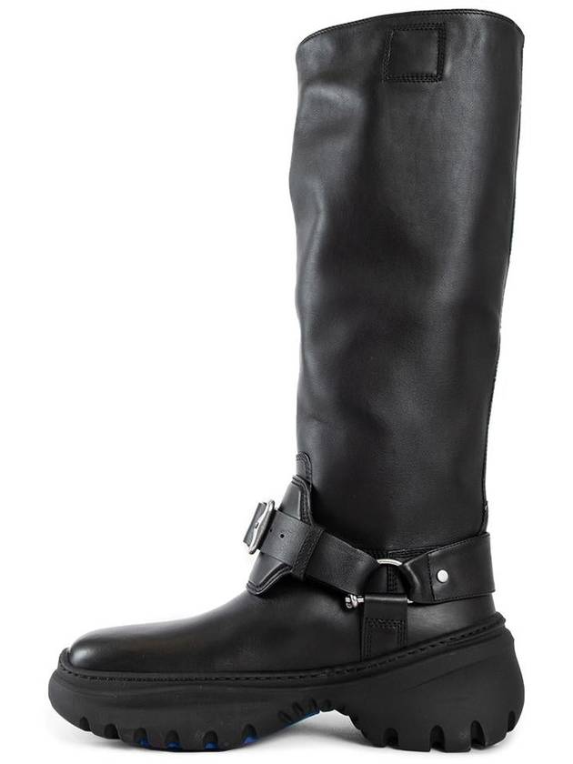 Stomp Leather Long Boots Black - BURBERRY - BALAAN 3