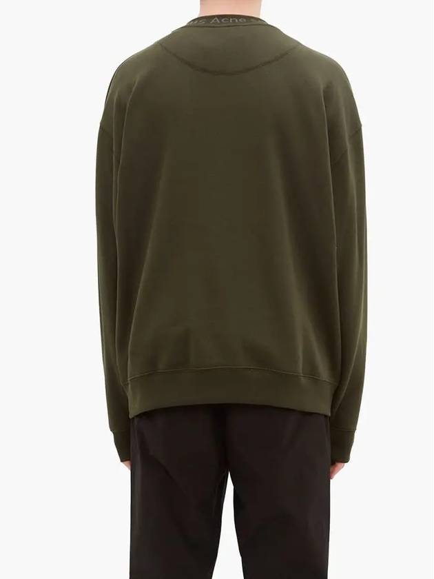 Flogho Neck Logo Cotton Sweatshirt Khaki BI0015 BGO - ACNE STUDIOS - BALAAN 5