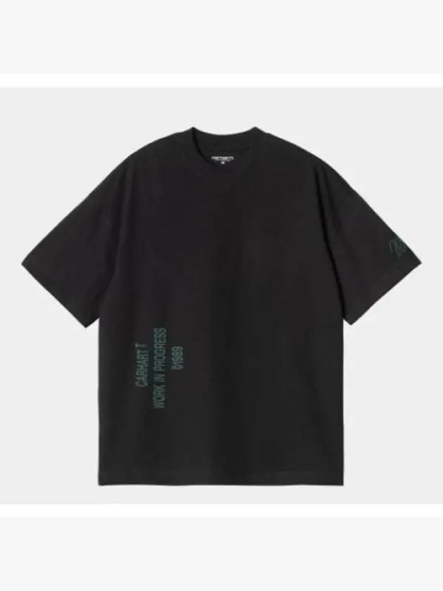 Men's Signature Short Sleeve T-Shirt Black - CARHARTT WIP - BALAAN 2