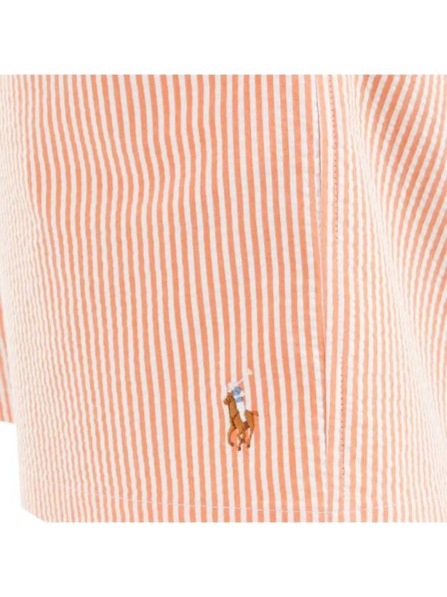 Logo Patch Striped Swim Shorts Orange - POLO RALPH LAUREN - BALAAN 5