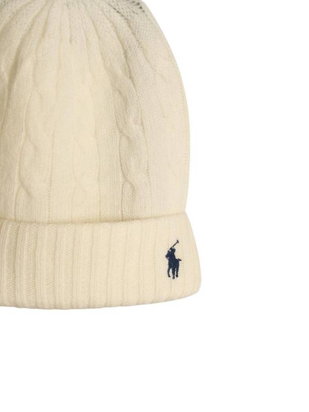 Polo Ralph Lauren Cream Wool Beanie - POLO RALPH LAUREN - BALAAN 3