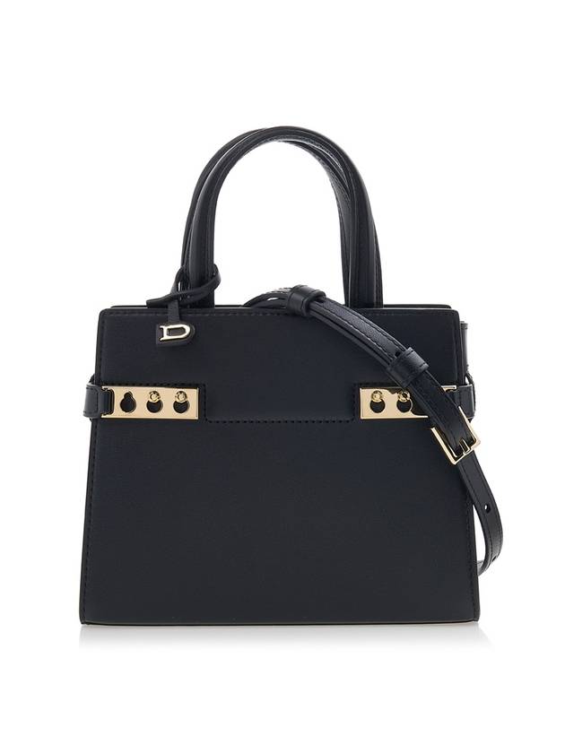 Tempete Crush Silky Calf Leather Tote Bag Black - DELVAUX - BALAAN 1