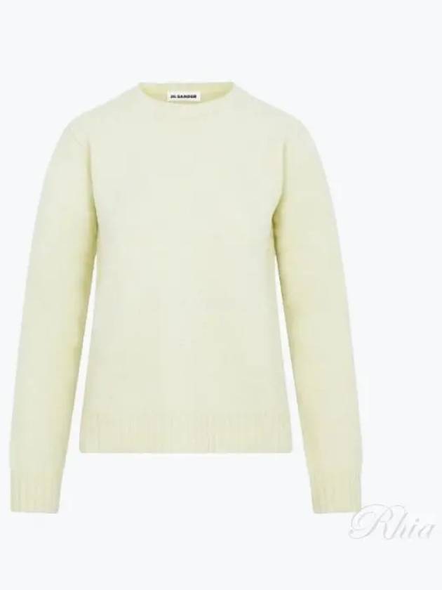 Crew Neck Merino Wool Knit Top Light Pastel Green - JIL SANDER - BALAAN 2