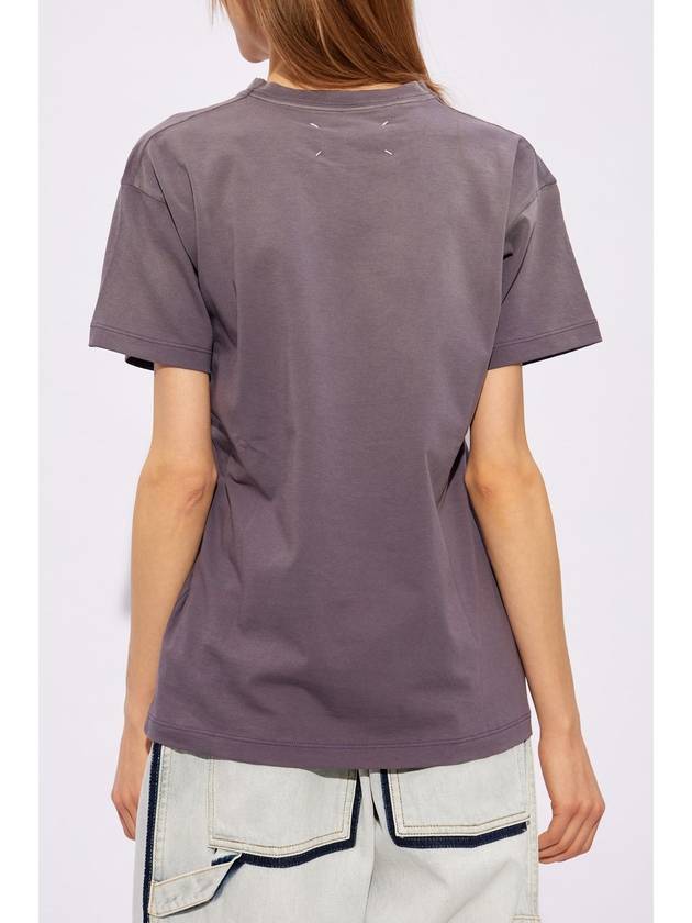 Reverse Logo Short Sleeve T-Shirt Washed Purple - MAISON MARGIELA - BALAAN 5