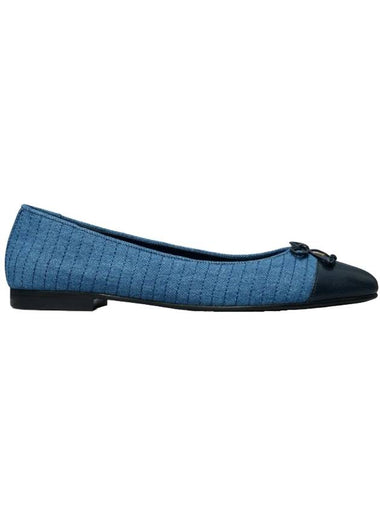 Cap Toe Quilted Ballerina Blue - TORY BURCH - BALAAN 1