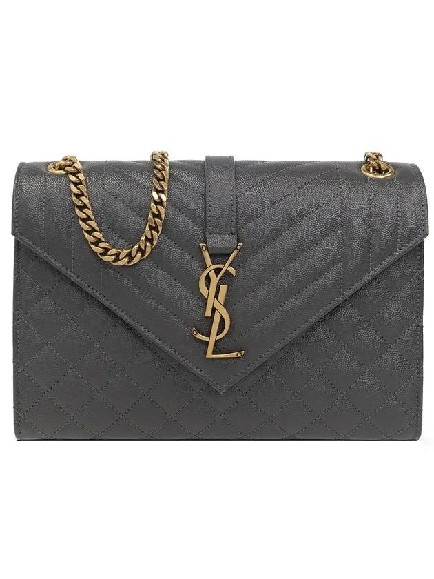 Mix Matelasse Leather Shoulder Bag Grey - SAINT LAURENT - BALAAN 1