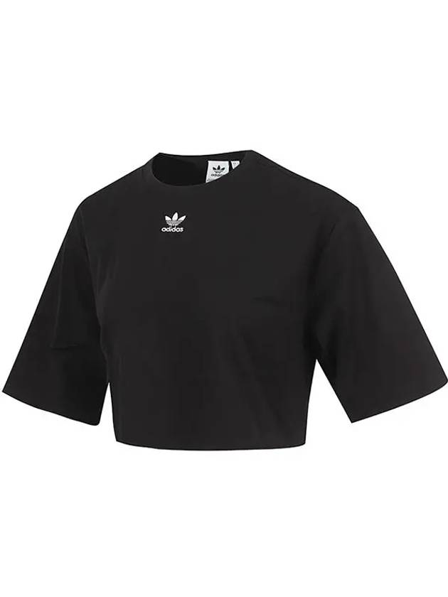 Essentials Crop Short Sleeve T-Shirt Black - ADIDAS - BALAAN 3