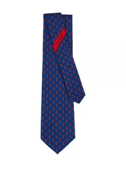 Dragon Print Silk Tie Blue - SALVATORE FERRAGAMO - BALAAN 2