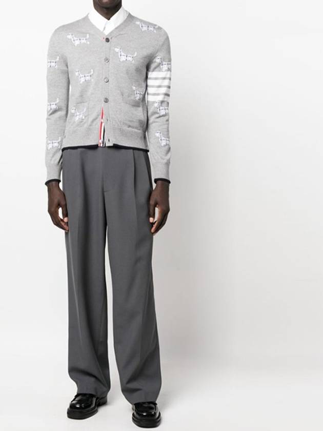 Hector Motif 4 Bar Cardigan Grey - THOM BROWNE - BALAAN 6