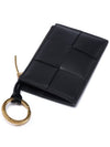 Intrecciato Zipper Key Case Card Wallet Black - BOTTEGA VENETA - BALAAN 6