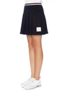 Women's Striped Band Cotton Pleated Skirt Navy - THOM BROWNE - BALAAN 8