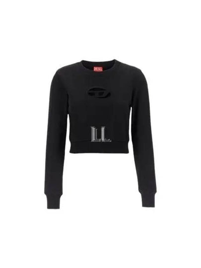 F Slimmy Cutout Logo Crop Sweatshirt Black - DIESEL - BALAAN 2