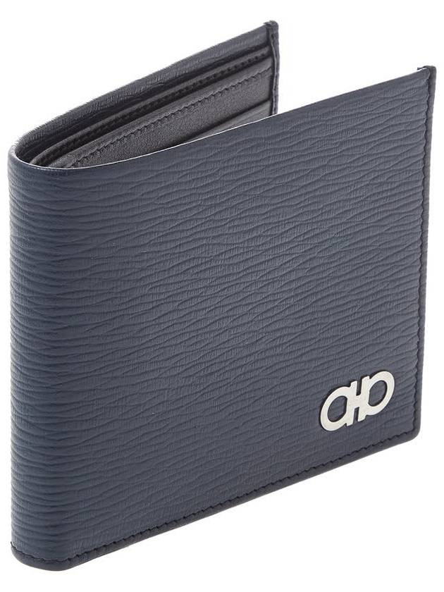 Gancini Half Wallet Deep Ocean - SALVATORE FERRAGAMO - BALAAN 3