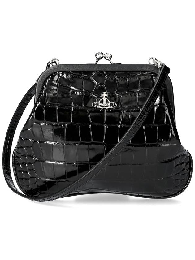 ORB Stud Croc Leather Clutch Bag Black - VIVIENNE WESTWOOD - BALAAN 2