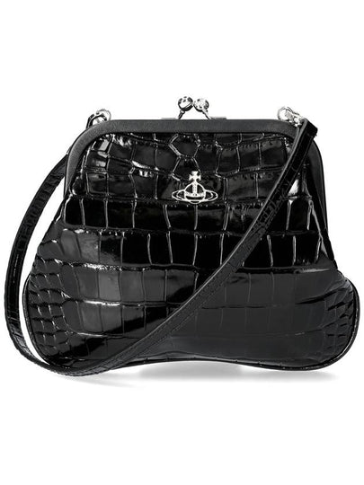 ORB Stud Croc Leather Clutch Bag Black - VIVIENNE WESTWOOD - BALAAN 2