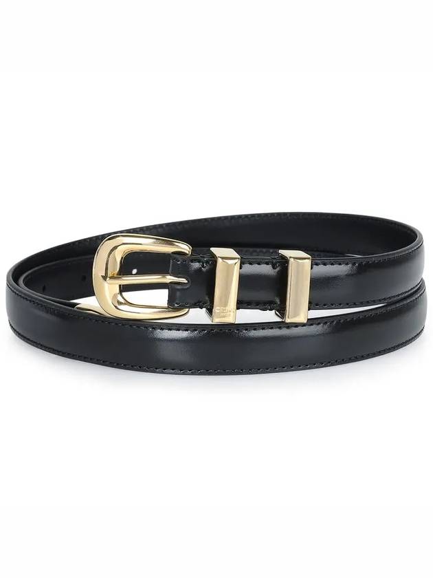 Western 14 Leather Belt Black - CELINE - BALAAN 3