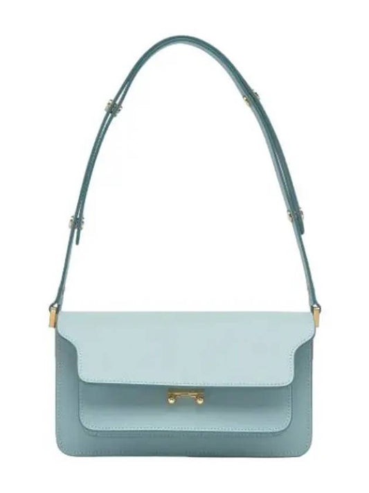 Saffiano Trunk East West Bag Aquamarine Shoulder - MARNI - BALAAN 1