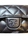 Classic Card Holder Lambskin Black Metal Black - CHANEL - BALAAN 6