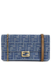 FF Logo Denim Shoulder Bag Blue - FENDI - BALAAN 2