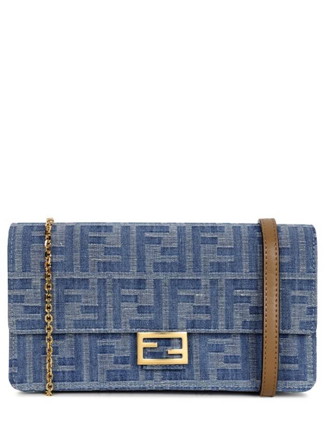 FF Logo Denim Shoulder Bag Blue - FENDI - BALAAN 2