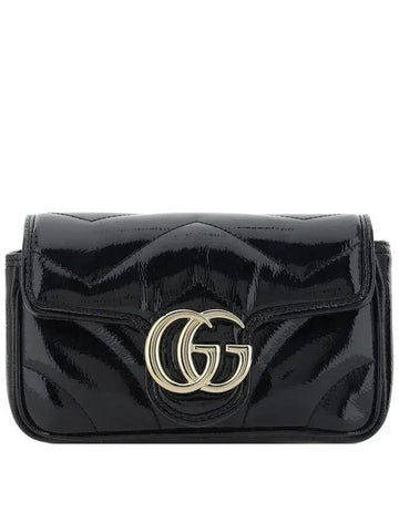 GG Marmont Super Mini Cross Bag Black - GUCCI - BALAAN 1