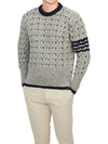 4 Bar Cable Knit Top Grey - THOM BROWNE - BALAAN 5