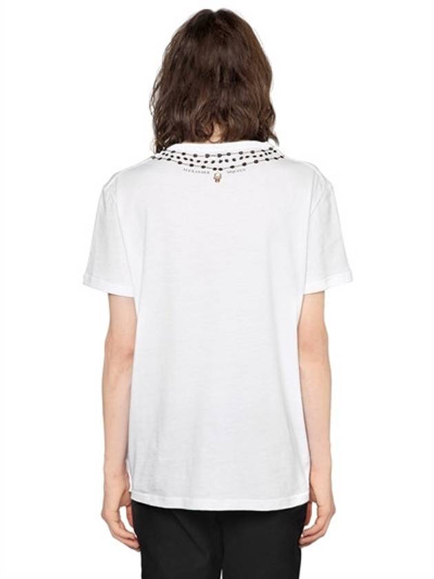 Skull Print Cotton Short Sleeve T-Shirt White - ALEXANDER MCQUEEN - BALAAN 5