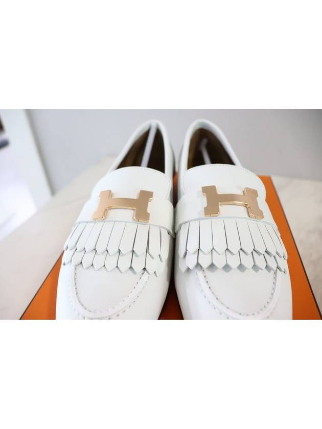 Royal Calfskin Loafers Blanc - HERMES - BALAAN 5