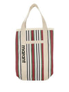 Darwen Striped Small Nylon Tote Bag Red - ISABEL MARANT - BALAAN 1