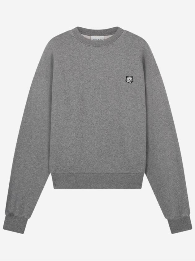 Women's Bold Fox Head Patch Comfort Sweatshirt Medium Grey Melange - MAISON KITSUNE - BALAAN 2