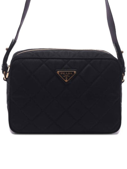 Triangle Logo Quilted Nylon Cross Bag Black - PRADA - BALAAN 2