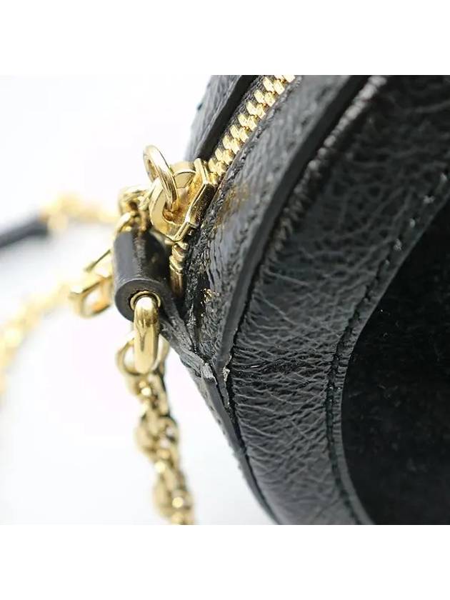 550618 Black Suede Patent Leather Ophidia Web GG Round Mini Chain Cross Bag - GUCCI - BALAAN 6