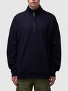 Diagonal Raised Fleece Half Zipped Sweatshirt Navy - CP COMPANY - BALAAN 3